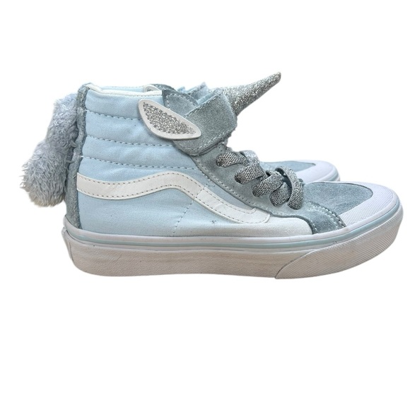Vans Unicorn Sk8-Hi Toddlers Shoes - Delicate Blue-Silver - Size 1.5 - Picture 1 of 7
